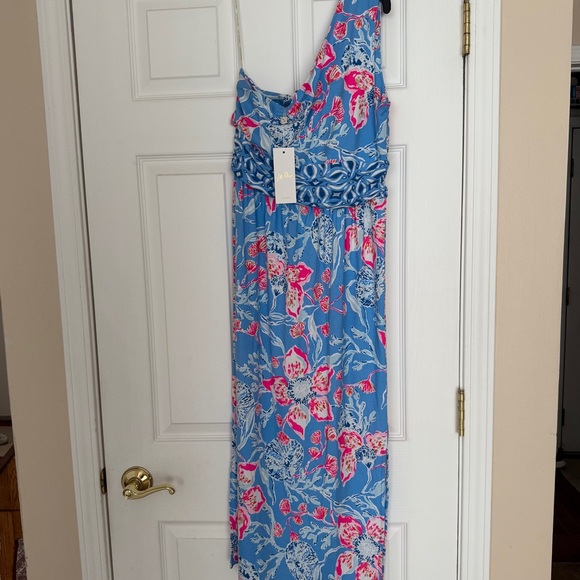 Lilly Pulitzer Blue and Pink Floral Midi Dress - Picture 4 of 6